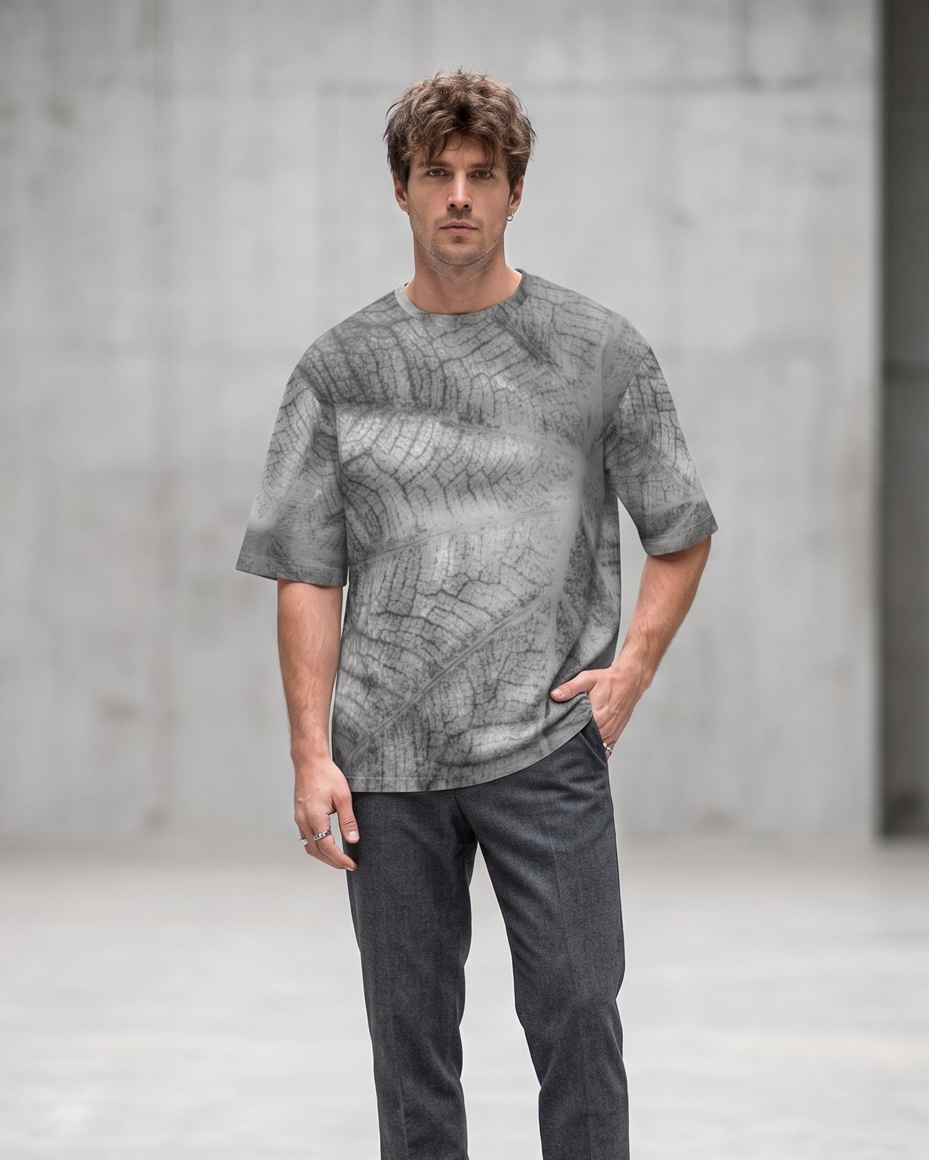 Mens oversized t-shirt: Venation print
