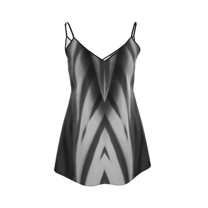 Silk slip dress (mini): Calathea print