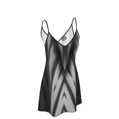Silk slip dress (midi): Calathea print