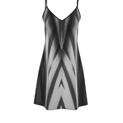 Silk slip dress (midi): Calathea print