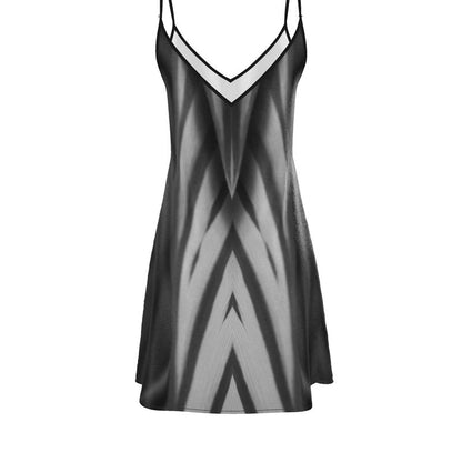 Silk slip dress (midi): Calathea print