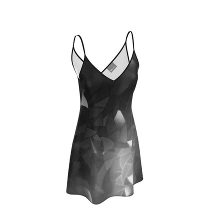 Silk slip dress (midi): Fractal print