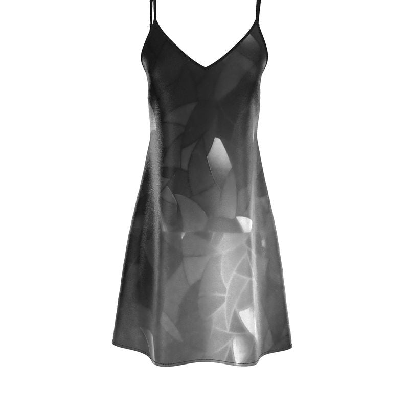 Silk slip dress (midi): Fractal print