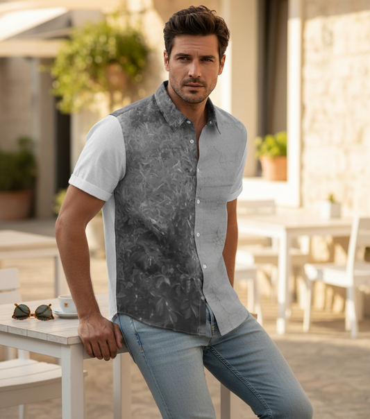 Men's Linen shirt: Roma print
