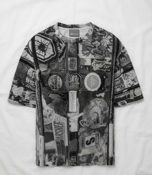 Oversized tee: Sticker print