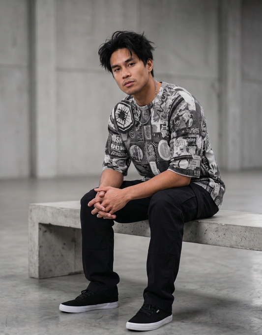 Unisex oversized t-shirt: Sticker print