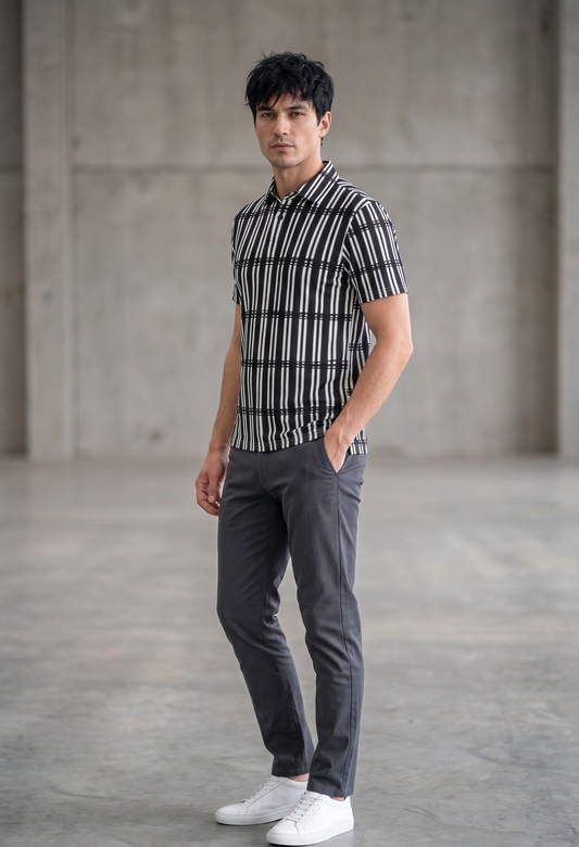 Men's polo shirt: Stripe print