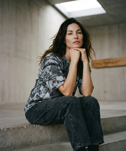 Oversized tee: Sticker print