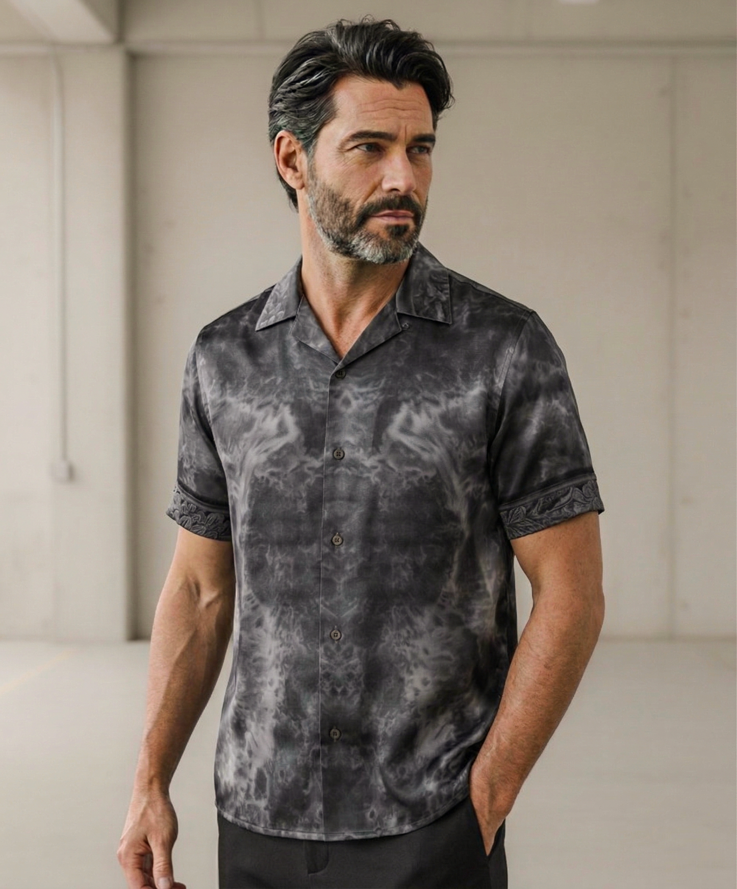 Silk revere shirt: Cabinet print