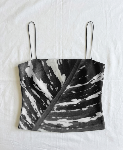 Women's strap top: Calathea print