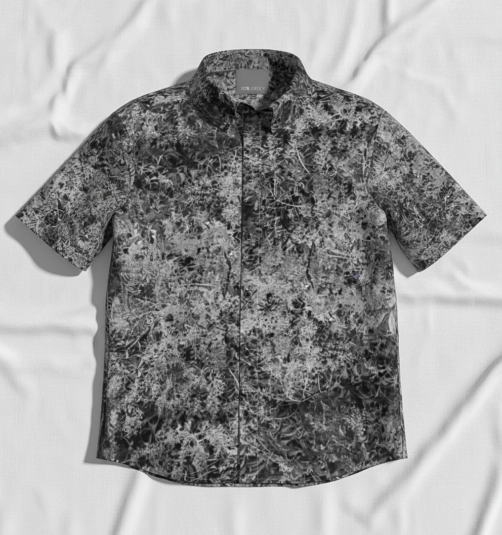 Hemp Tencel shirt: Branch print