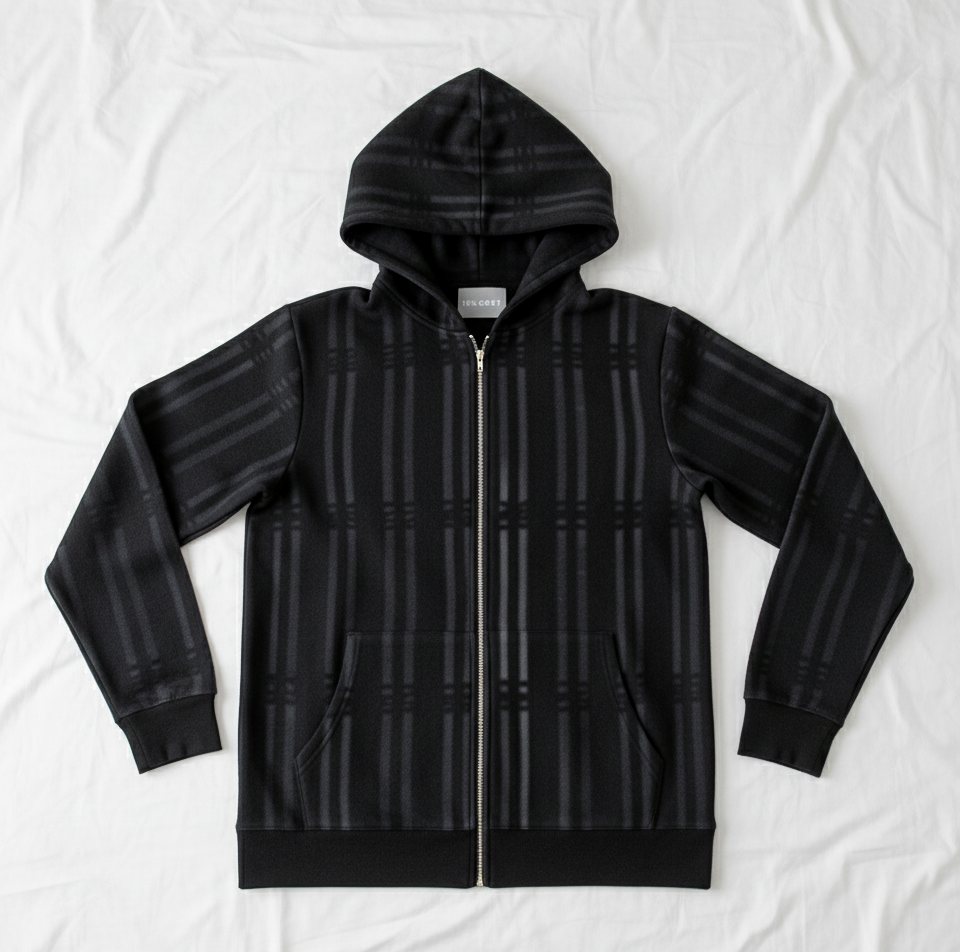 Italian ponte hoodie: Shade print