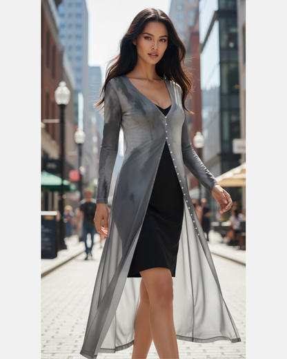 Long cardigan: Sky print