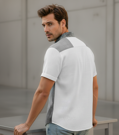 Men's Linen shirt: Roma print