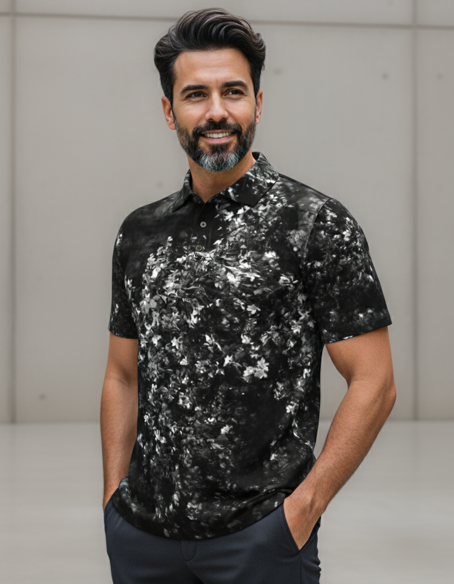 Men's polo shirt: Bloom print