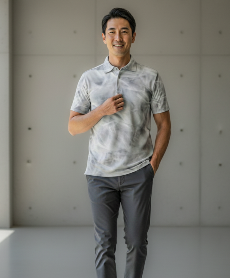 Men's polo shirt: Blur print