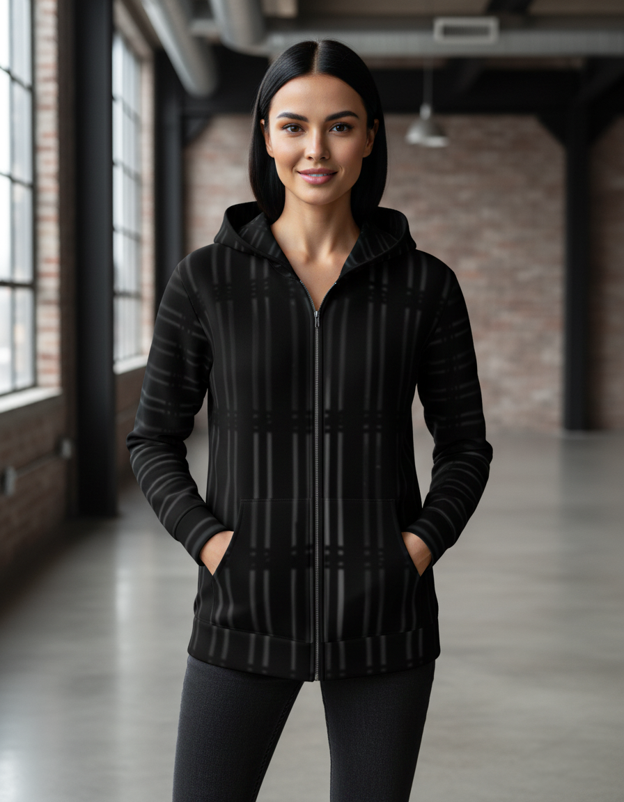 Italian ponte hoodie: Shade print