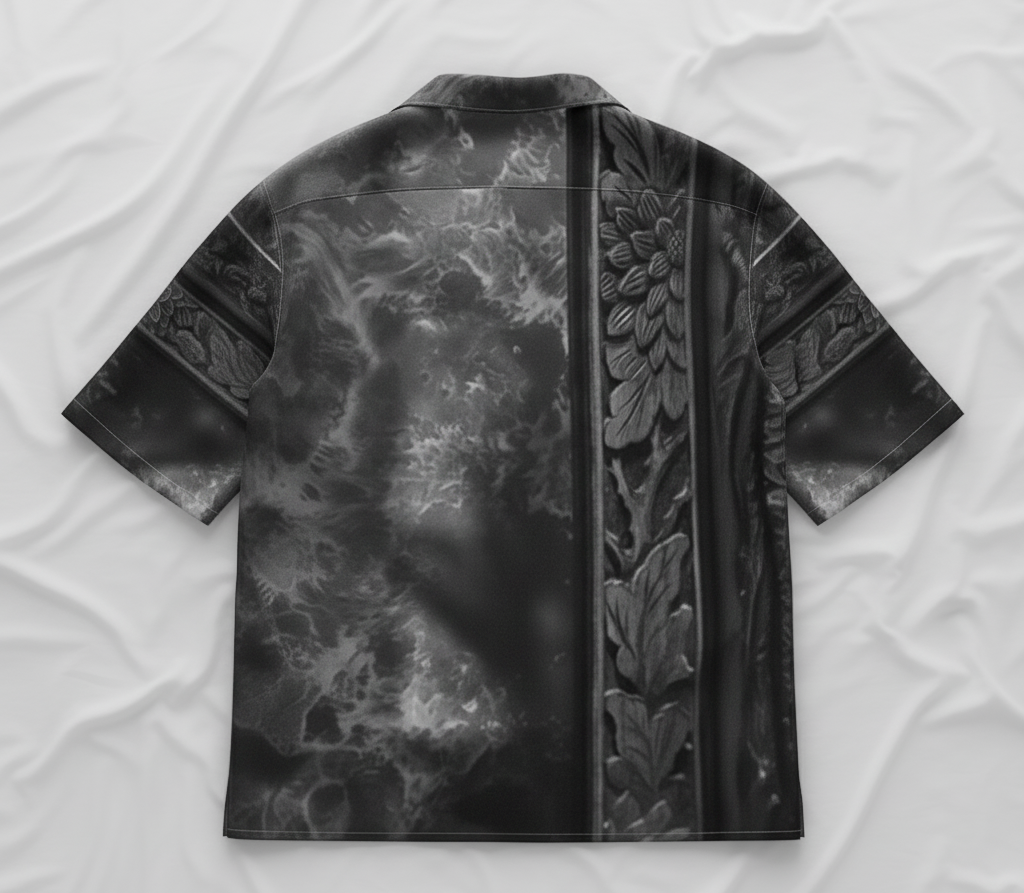 Silk revere shirt: Mirror print