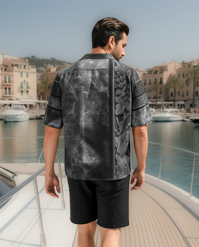 Silk revere shirt: Mirror print