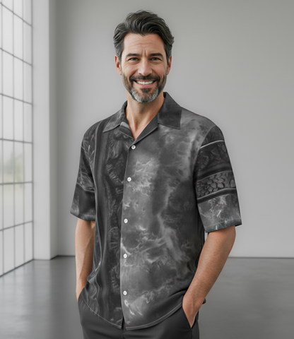 Silk revere shirt: Mirror print