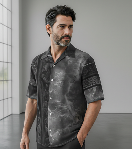 Silk revere shirt: Mirror print