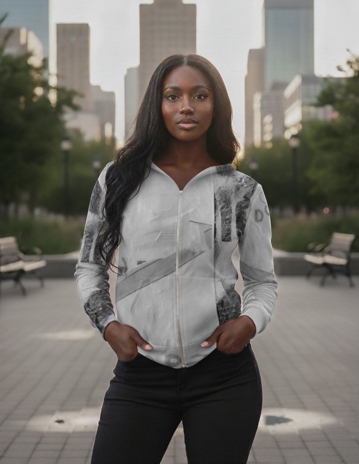 Italian ponte hoodie: Camden print