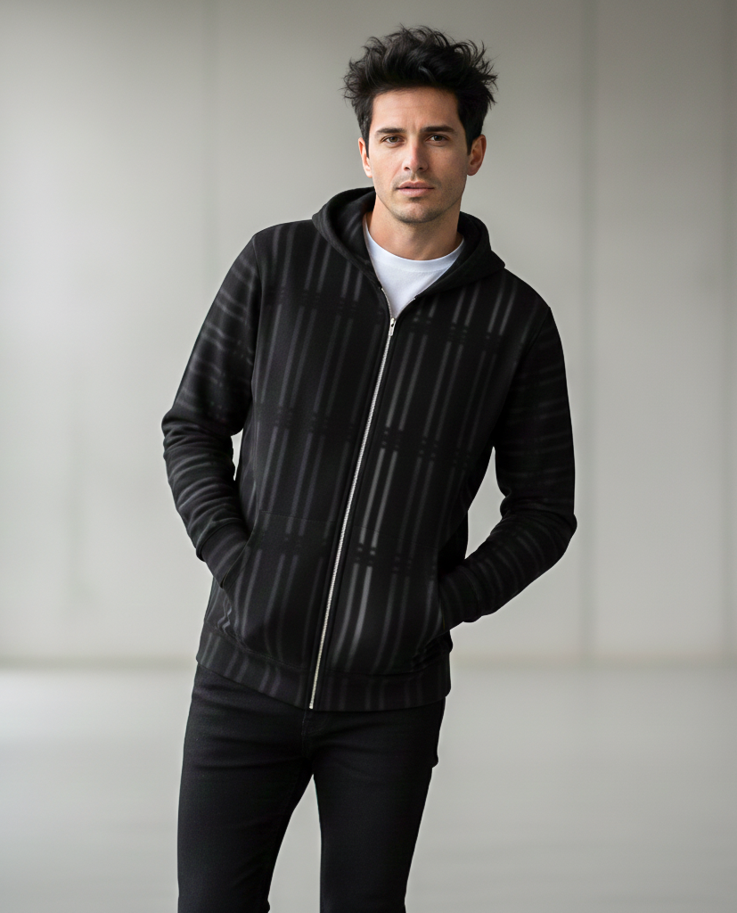 Italian ponte hoodie: Shade print