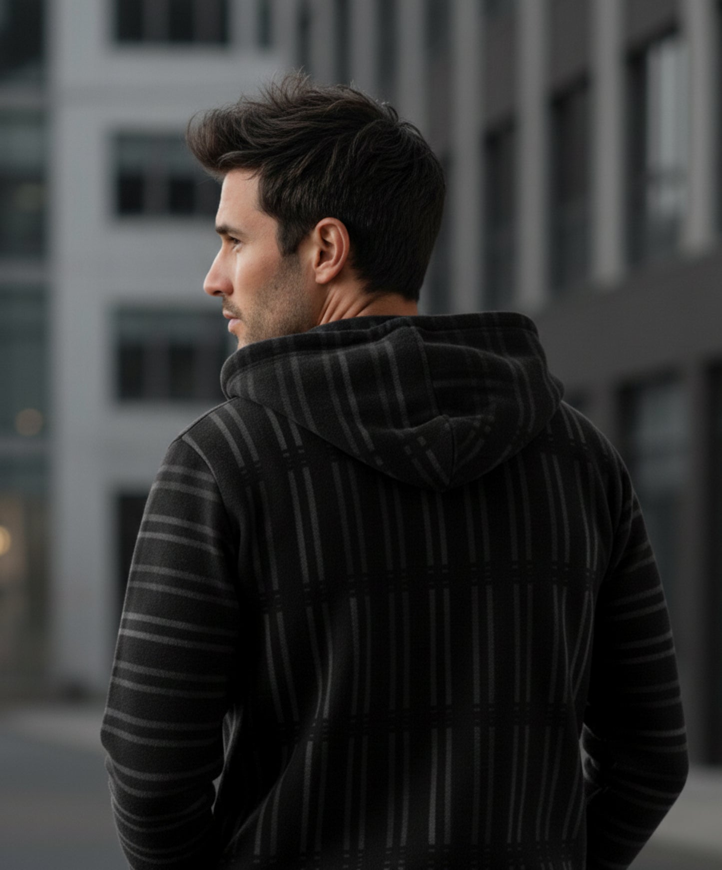 Italian ponte hoodie: Shade print