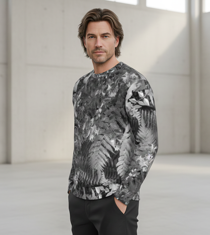 Italian ponte sweatshirt: Forest print