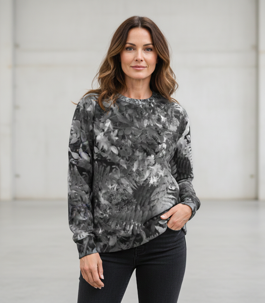 Italian ponte sweatshirt: Forest print