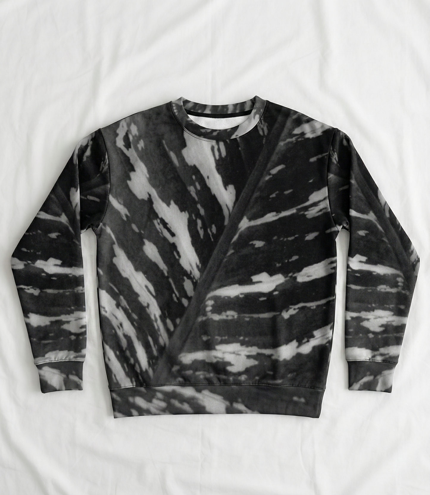 Italian ponte sweatshirt: Calathea print