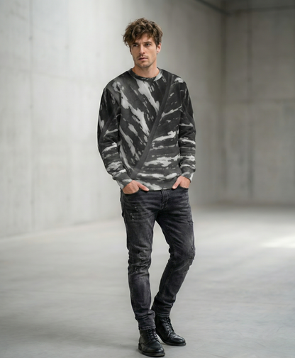 Italian ponte sweatshirt: Calathea print