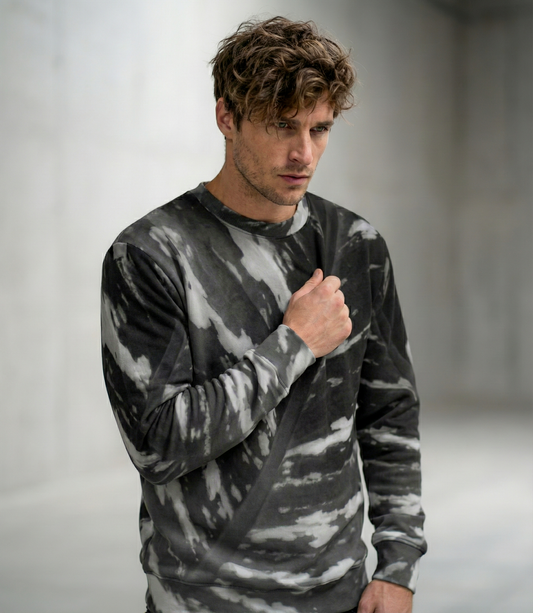 Italian ponte sweatshirt: Calathea print