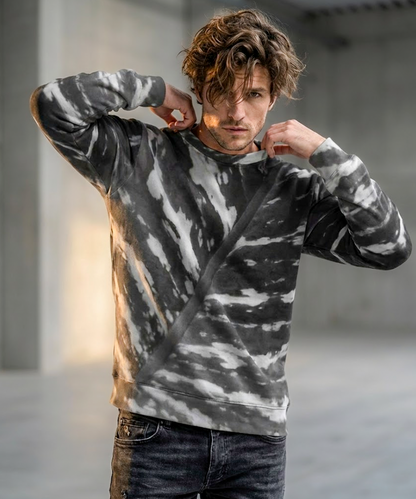 Italian ponte sweatshirt: Calathea print