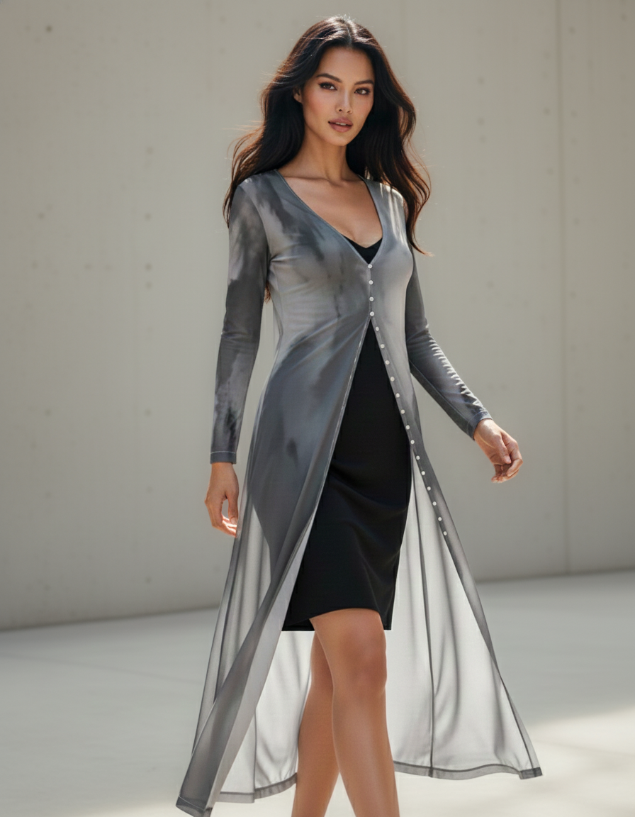 Long cardigan: Sky print