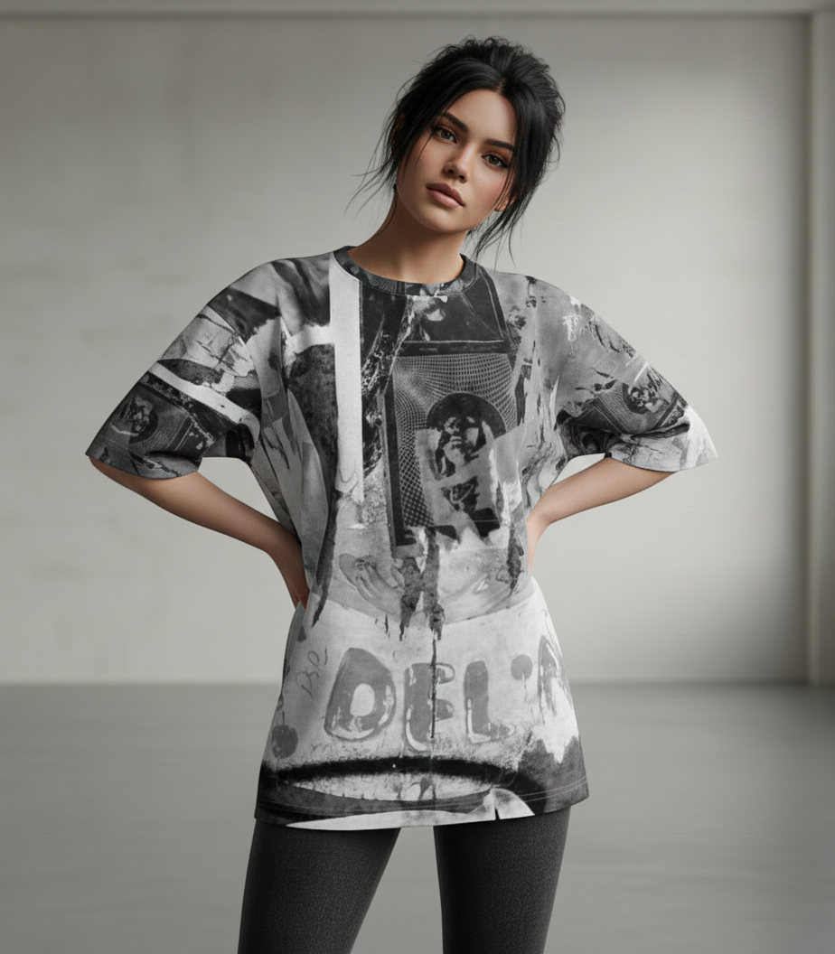 Womens oversized t-shirt: Monterey print