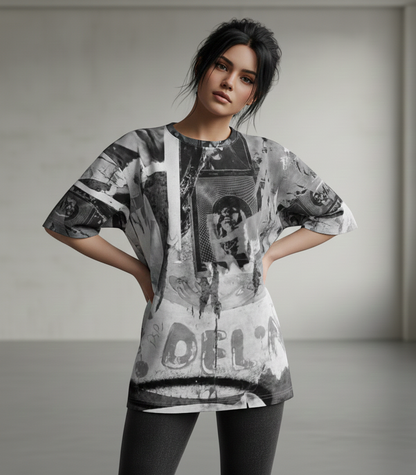 Womens oversized t-shirt: Monterey print